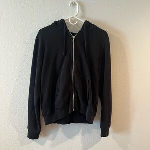 black zip up hoodie
